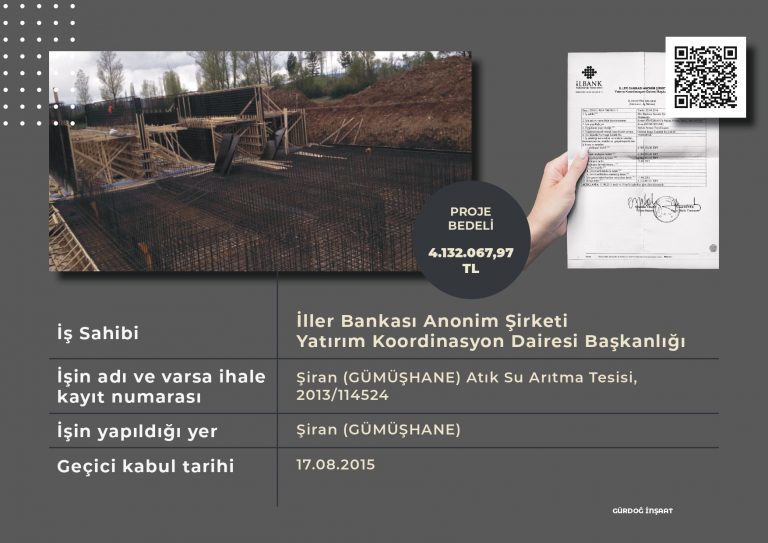 Şiran (Gümüşhane) Atıksu Arıtma Tesisi İnşaatı